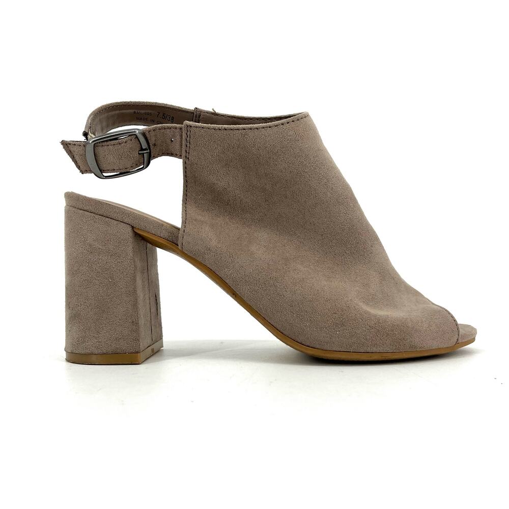 CL by Laundry: taupe microfiber slingback heels (7.5)